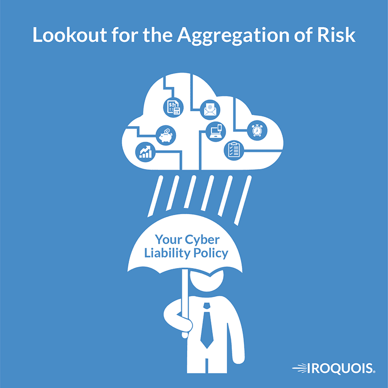 Cyber Liability graphic explaining the aggregation of risk. 